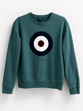 Ben Sherman Signature Target Teal Crewneck Sweatshirt Size M